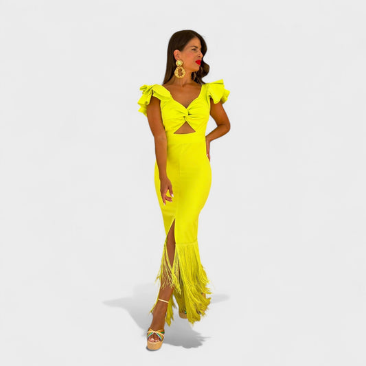 Lúcia - Vibrant Neon Flamenco Dress
