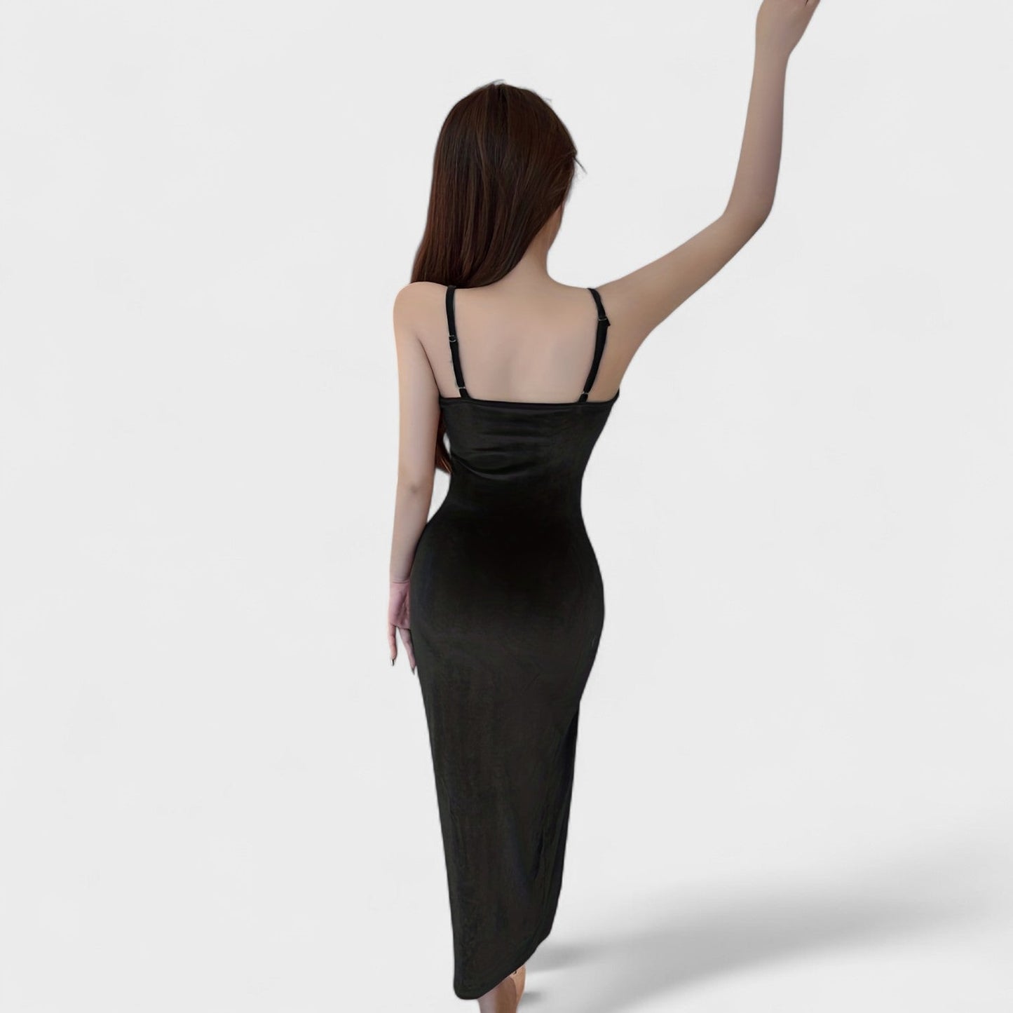 Gabriela - Velvet Dress Featuring a Chic Slit