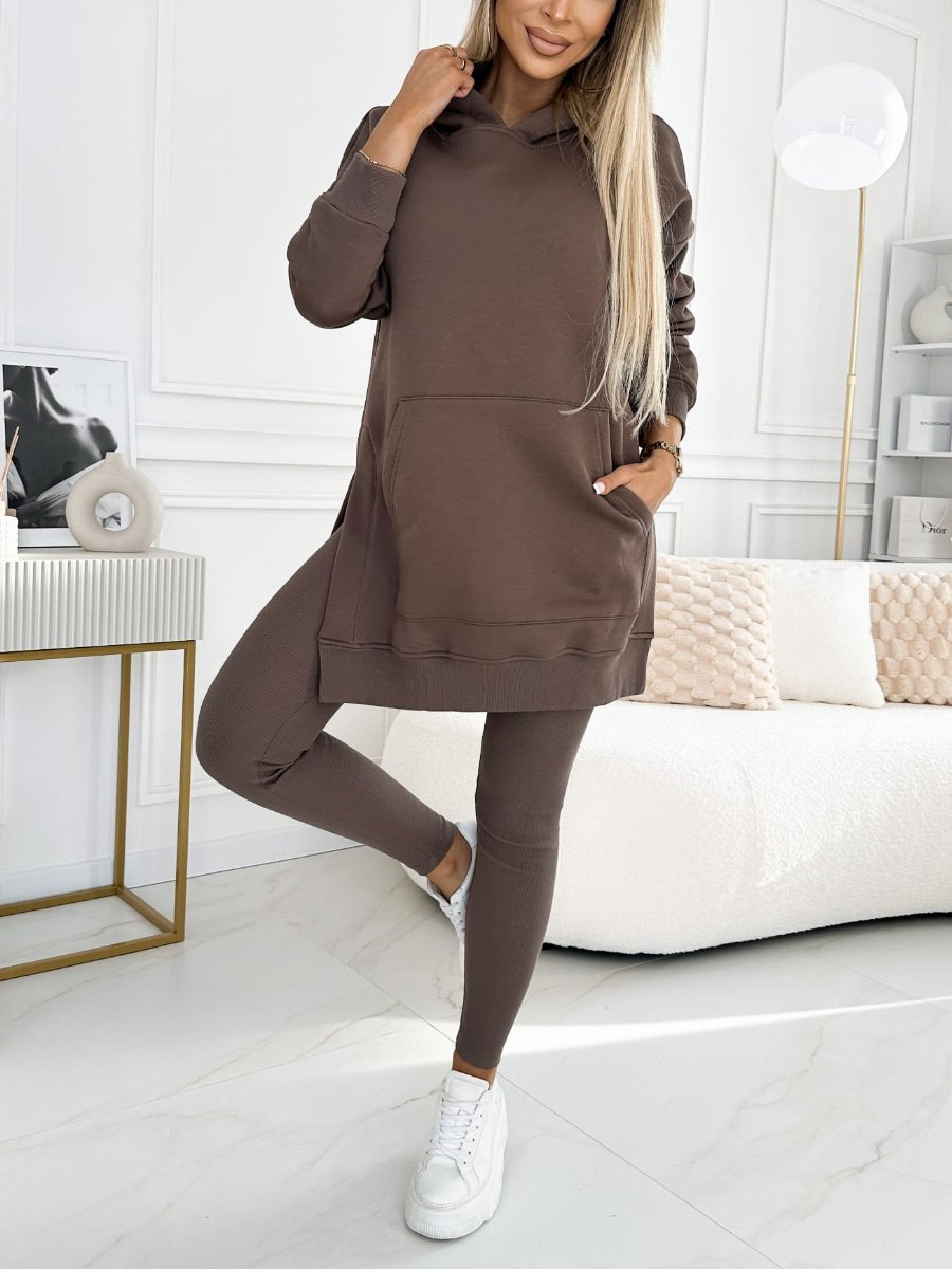 Sienna | Solid Colour Hoodie and Lined Leggings Set