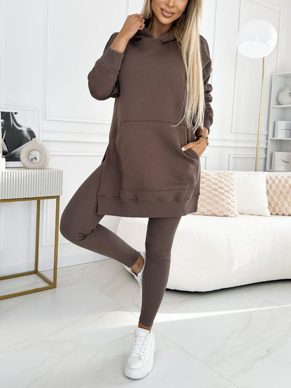 Sienna | Solid Colour Hoodie and Lined Leggings Set