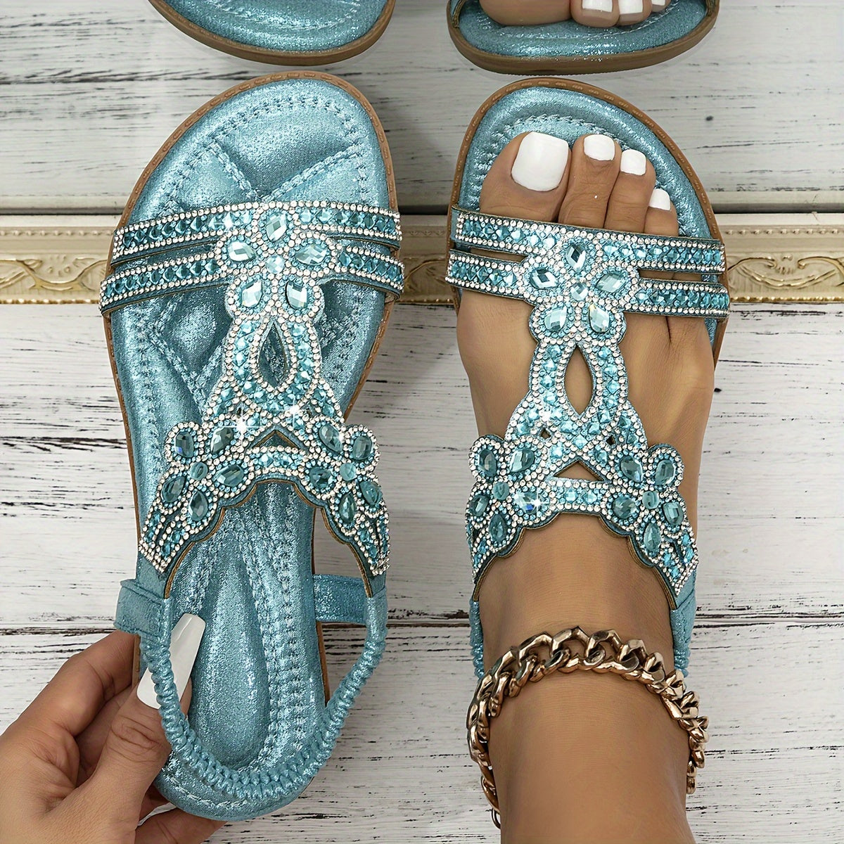 Maison – Orthopedic Crystal-Embellished Sandals