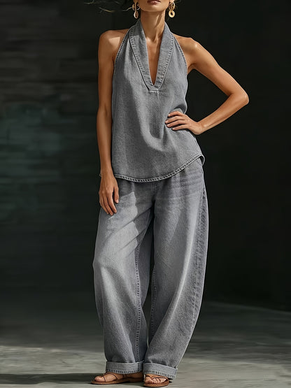 Olivia | Off Shoulder Denim 2-Piece Set