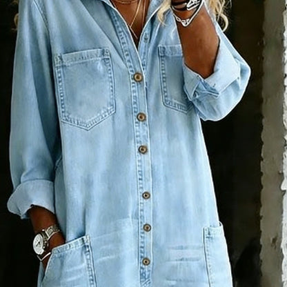 Holly | Wide Long Denim Jumpsuit