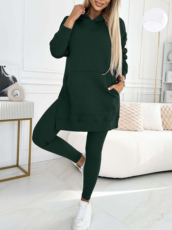 Sienna | Solid Colour Hoodie and Lined Leggings Set