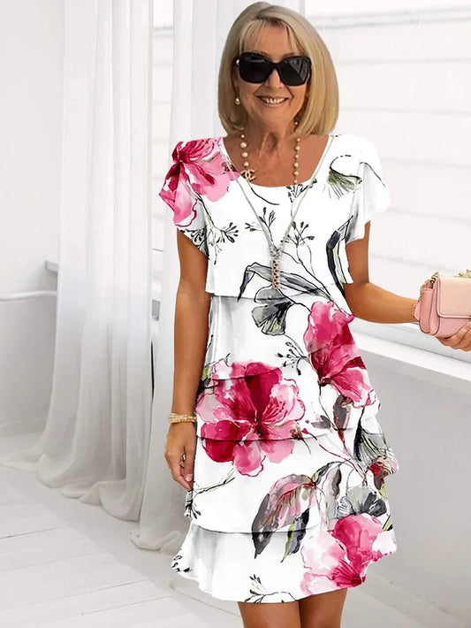 Phoebe | Elegant Comfort Ruffle Dress