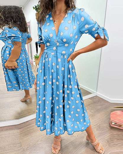 Bellamy™ | Polka Dots V-Neck Dress