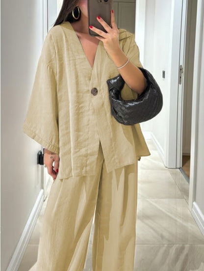 Sienna | V-Neck Top & Trousers Set