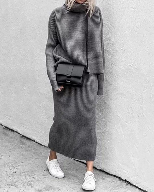 Celeste | High Collar Two-Piece Suit