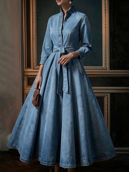 Taylor | Vintage Denim Maxi Dress