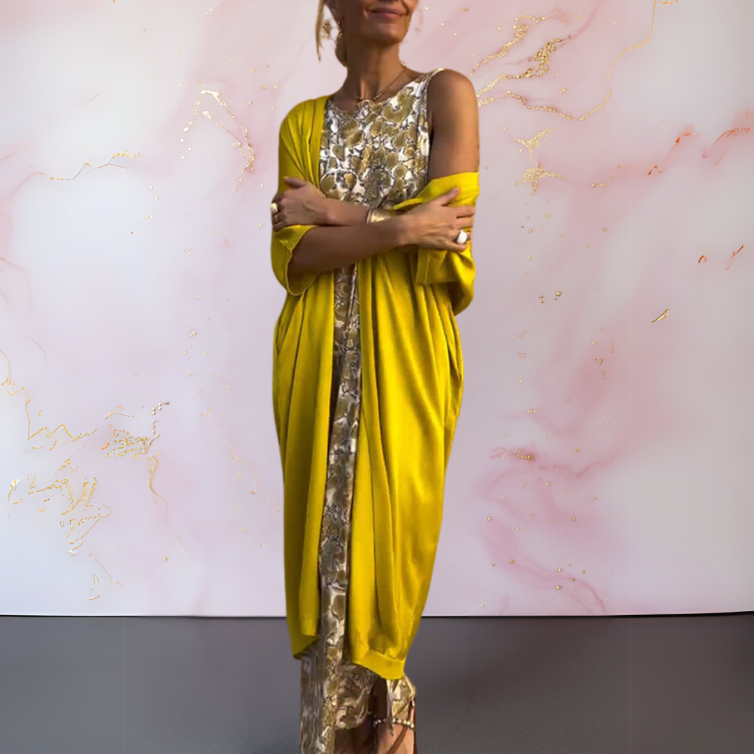 Diana™ | Elegant Dress with Cardigan