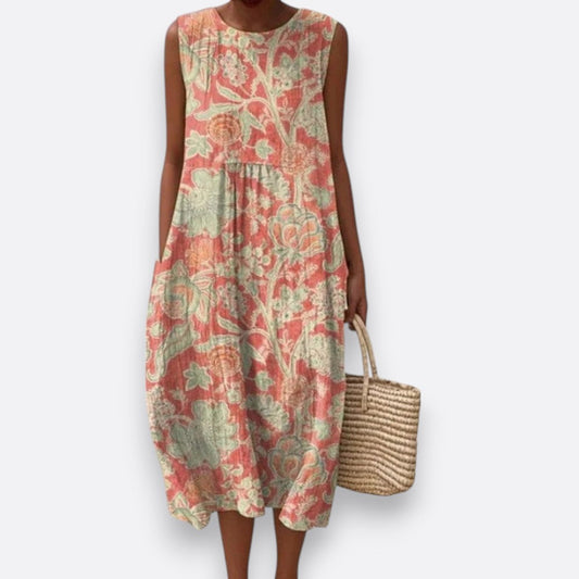 Elis - Retro Floral Print Dress