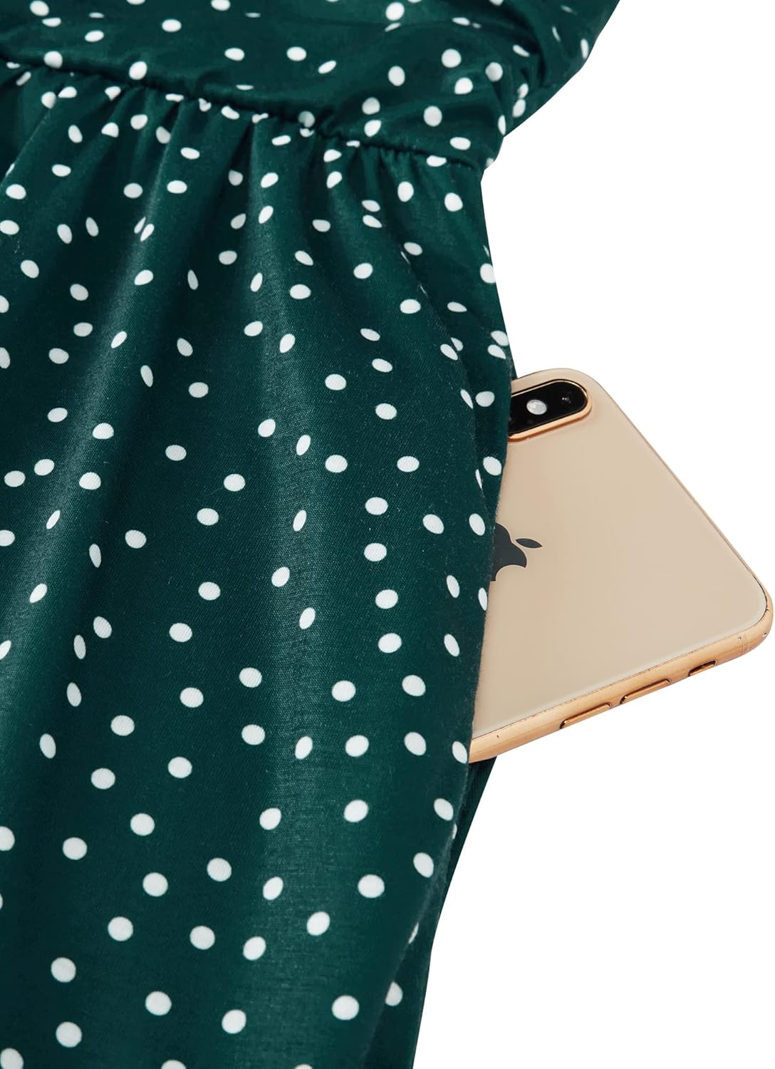 OUGES Casual Summer Dress for Women Wrap V Neck A Line Midi Dresses with Pockets