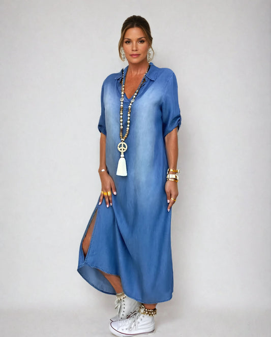 Ibiza Denim Maxi Dress