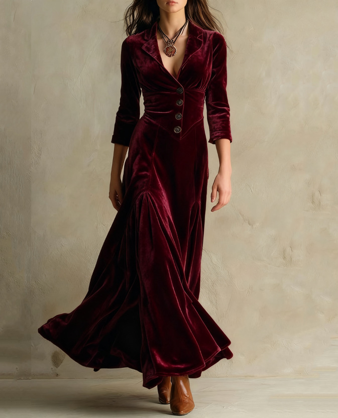 Vivienne | Velvet Long Dress