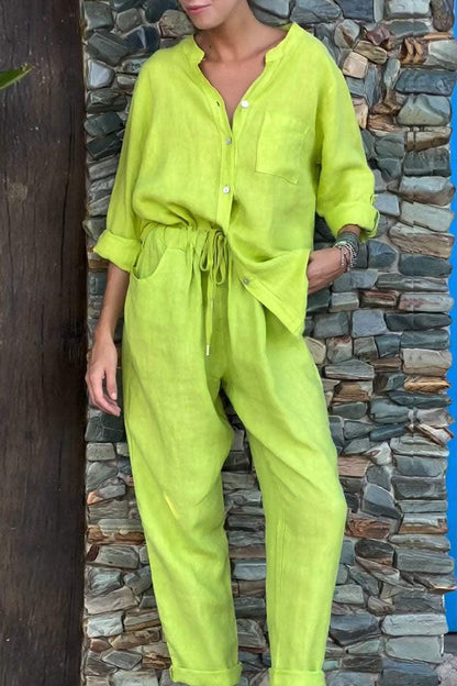 Liam | V-Neck Shirt & Trousers Set