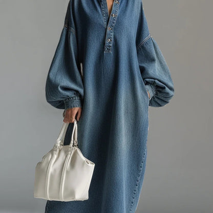 Naomi | Long Sleeve Denim Jumpsuit