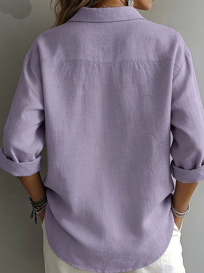 Margaret™ | Loose Solid Collar Blouse