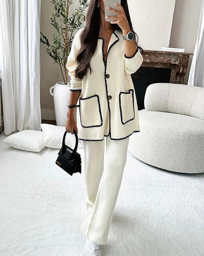 Sofia | Edge Decorated Jacket Casual Trousers Set