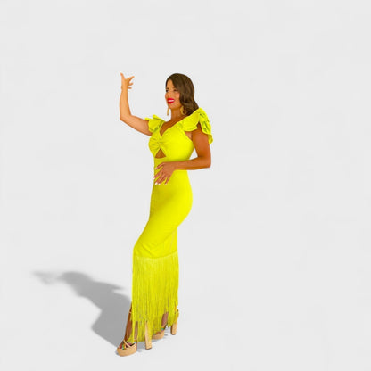 Lúcia - Vibrant Neon Flamenco Dress