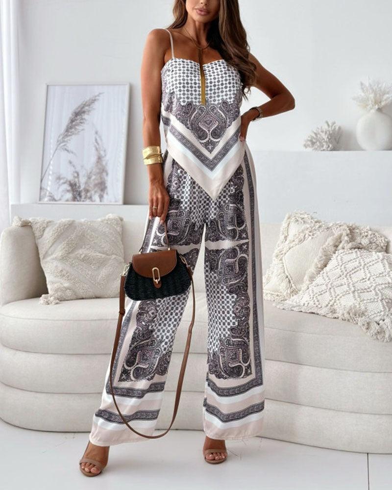 Lila | Printed Lace-Up Vest & Trousers Set