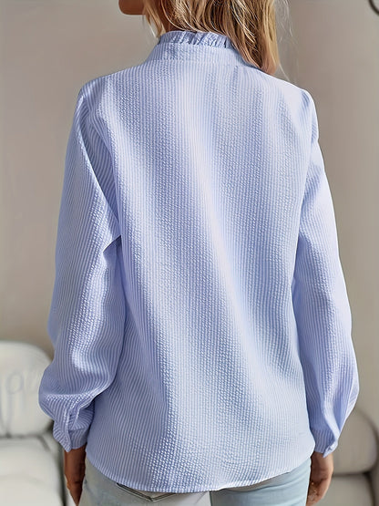 Theresa™ | Striped Lace Pleated Blouse
