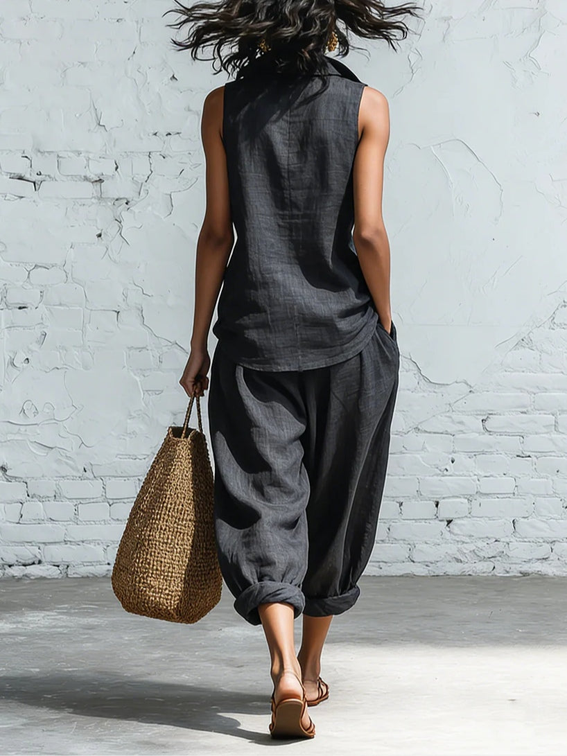 Sophia | Collared Shirt and Wide-Leg Trousers Set
