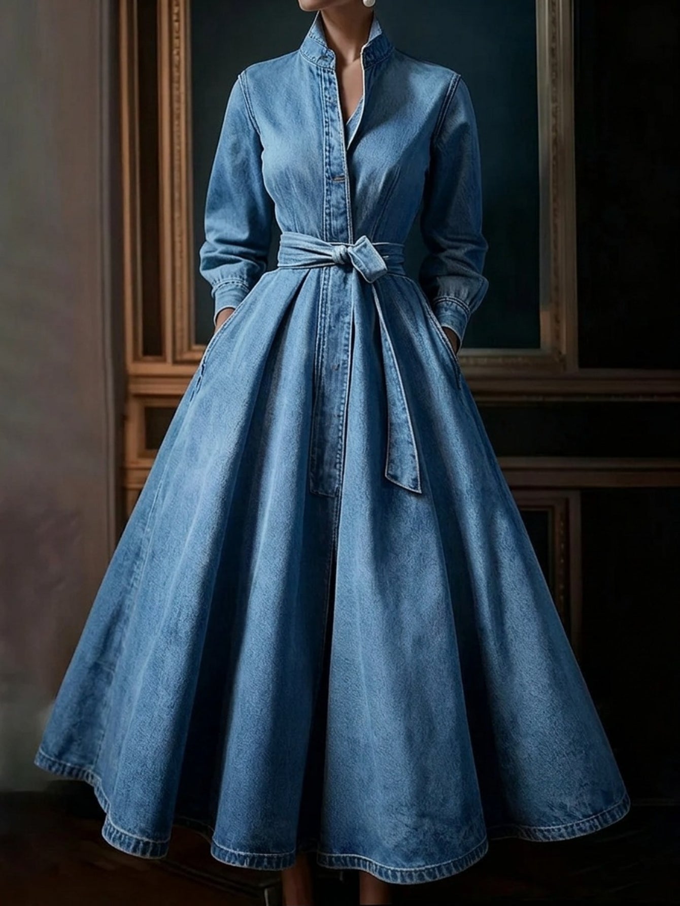 Taylor | Vintage Denim Maxi Dress