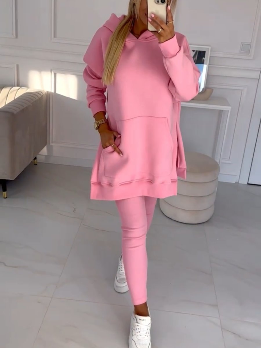 Sienna | Solid Colour Hoodie and Lined Leggings Set