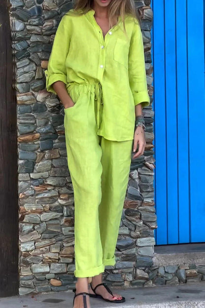 Liam | V-Neck Shirt & Trousers Set