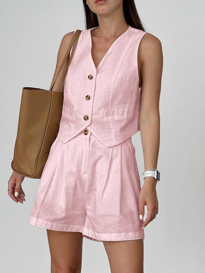 Luca | Cotton & Linen Casual Shorts Set