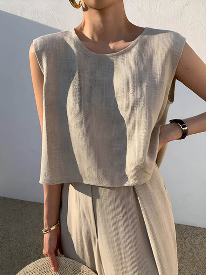 Sofia | Linen Blend Casual Trousers Set