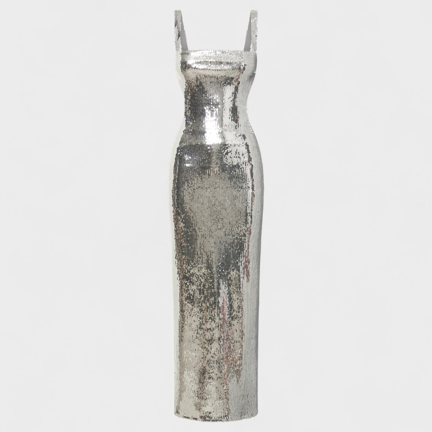 Shimmering Silver Evening Gown
