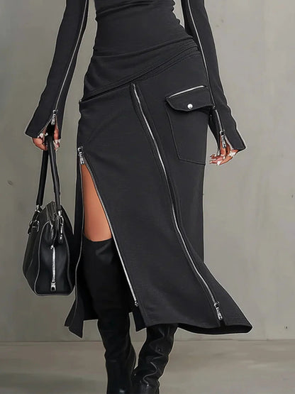 Elena | High-Neck Zipper Pocket Set