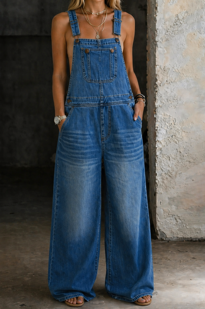 Harper | Stretchy Waist Denim Jumpsuit