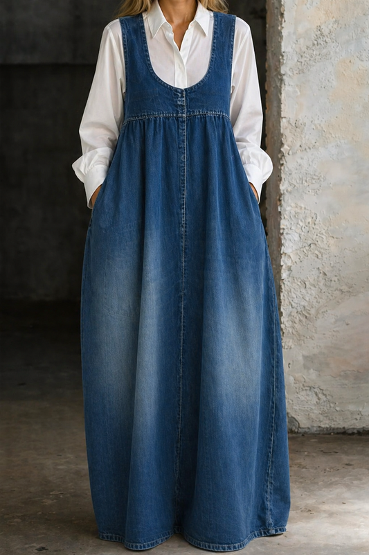 Veronica | Relaxed Fit Denim Vest Dress