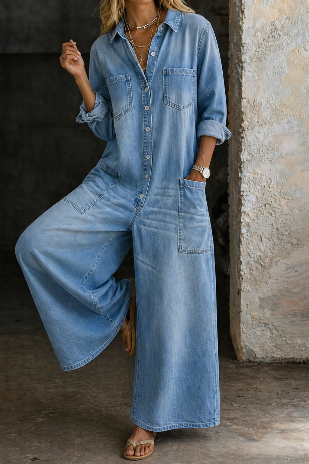Vivienne | Relaxed Denim Jumpsuit