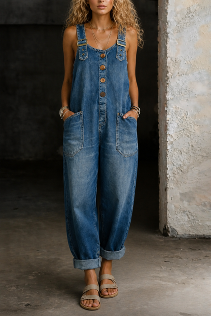 Moxelle | Denim Overall Jumpsuit for Effortless Style