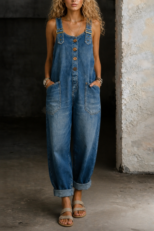 Moxelle | Denim Overall Jumpsuit for Effortless Style