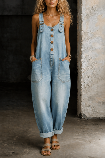 Moxelle | Denim Overall Jumpsuit for Effortless Style