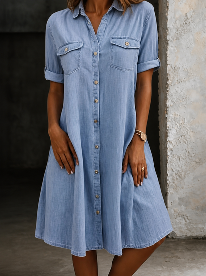Patricia | Midi Dress in Casual Denim Style