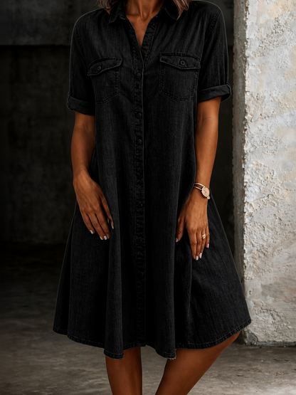 Patricia | Midi Dress in Casual Denim Style