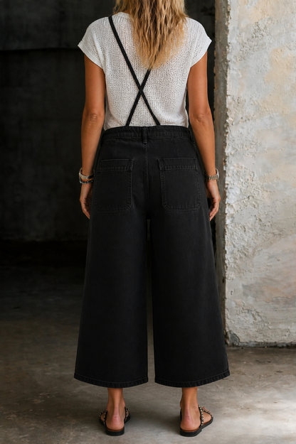 Elizabeth | Wide-Leg Suspender Jumpsuit