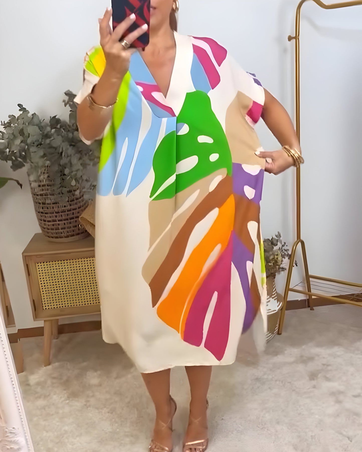 Rianna™ | Abstract Print Dress