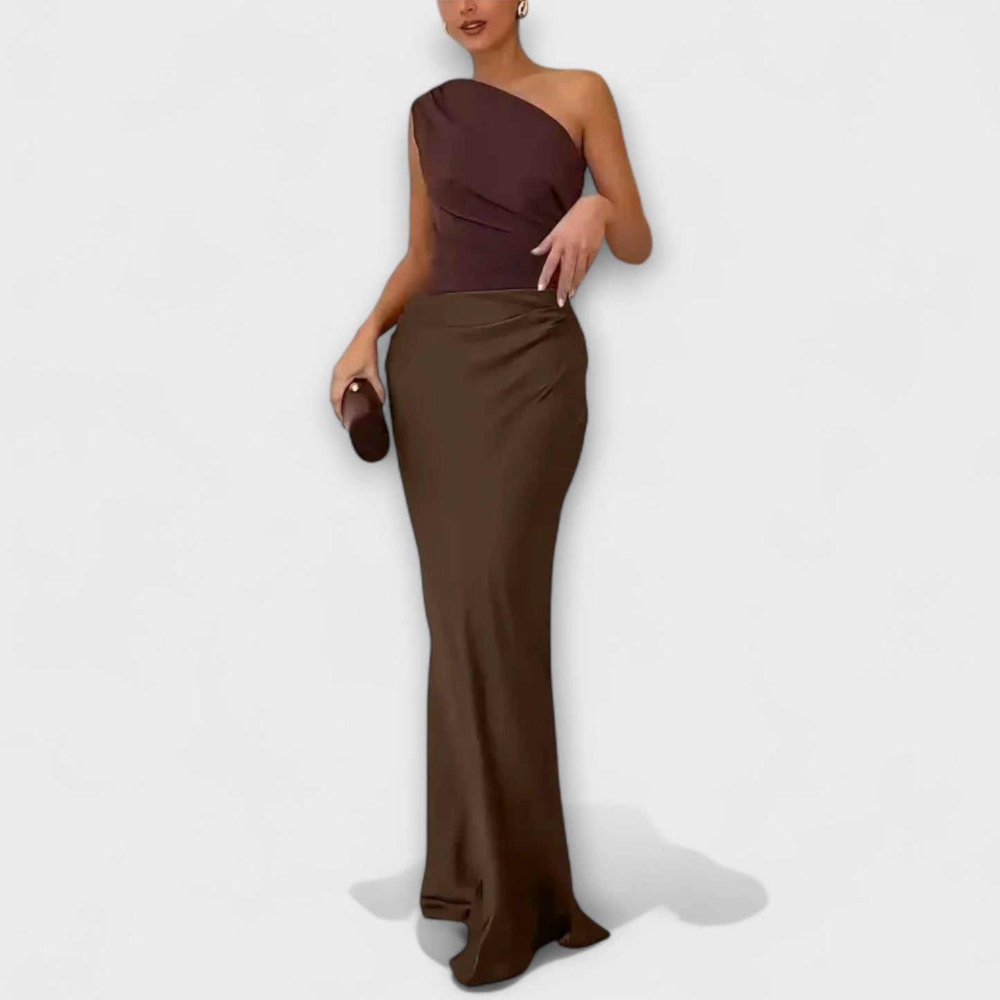 Luna - Asymmetrical Satin Gown