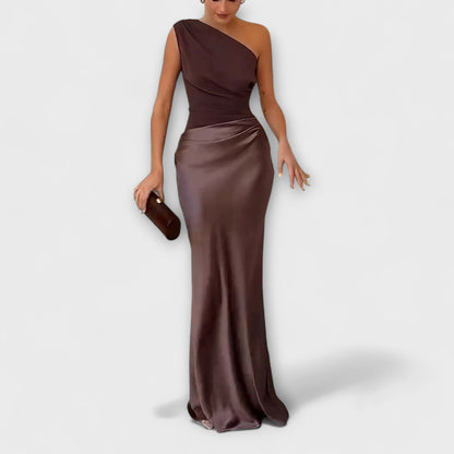 Luna - Asymmetrical Satin Gown