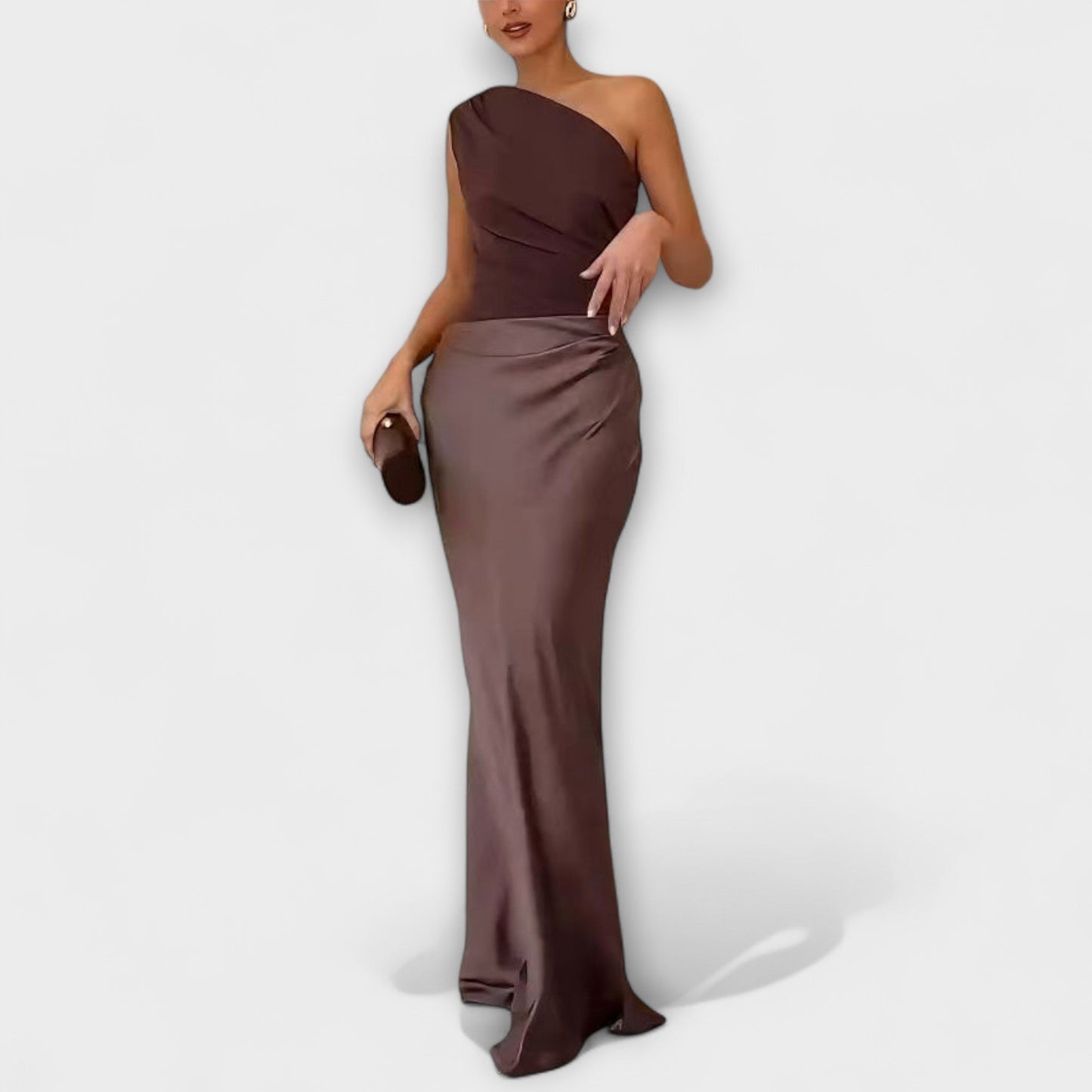 Luna - Asymmetrical Satin Gown
