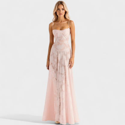 Verona - Elegant Floral Lace Maxi Gown