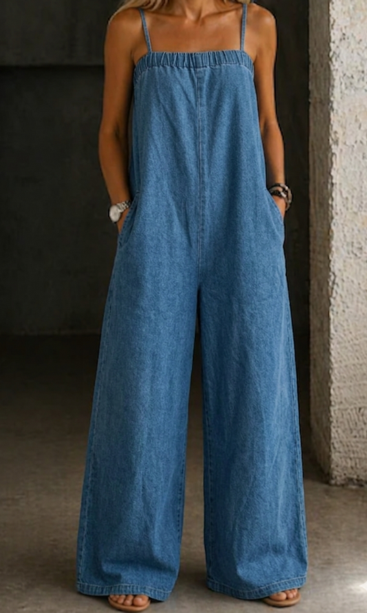 Madison | Wide-Leg Denim Jumpsuit