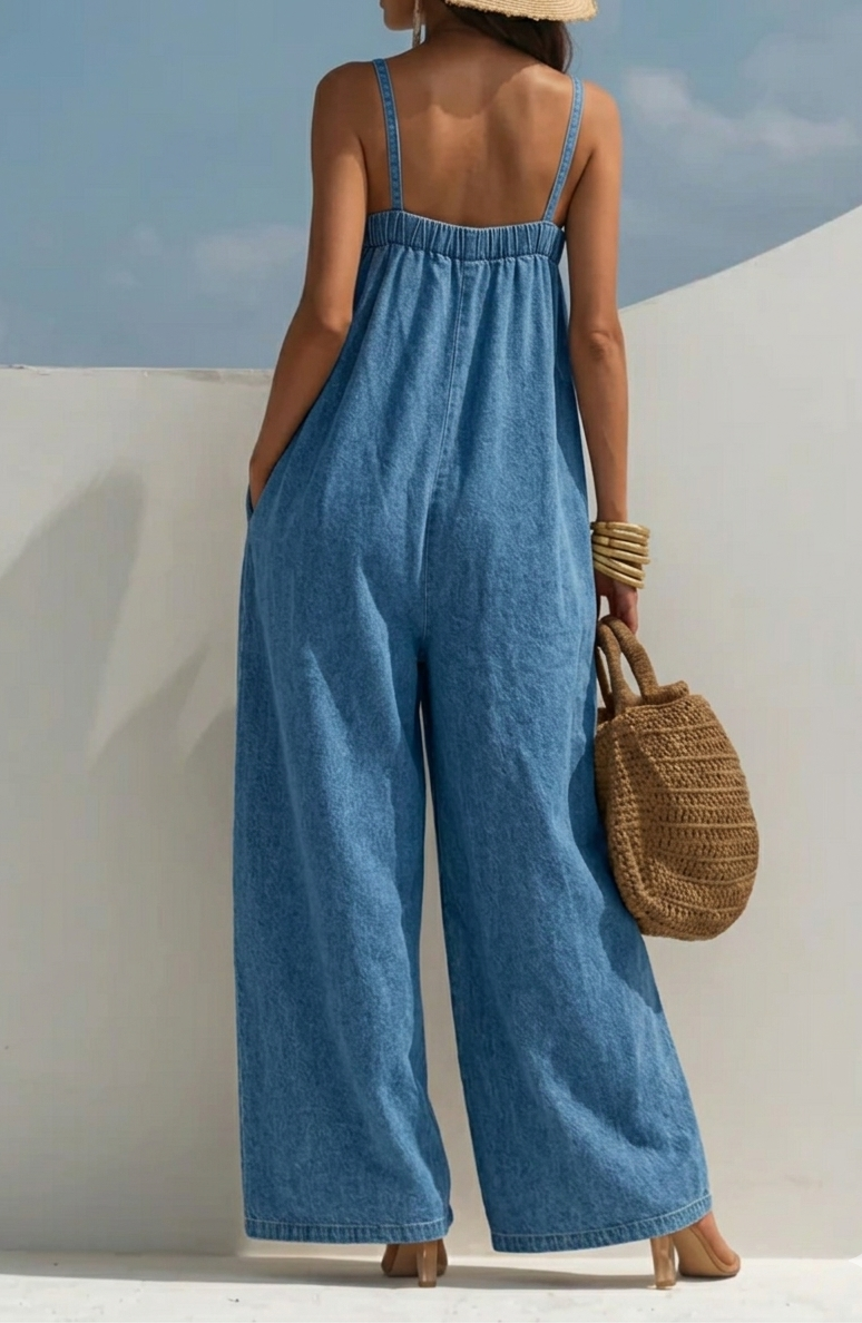 Madison | Wide-Leg Denim Jumpsuit