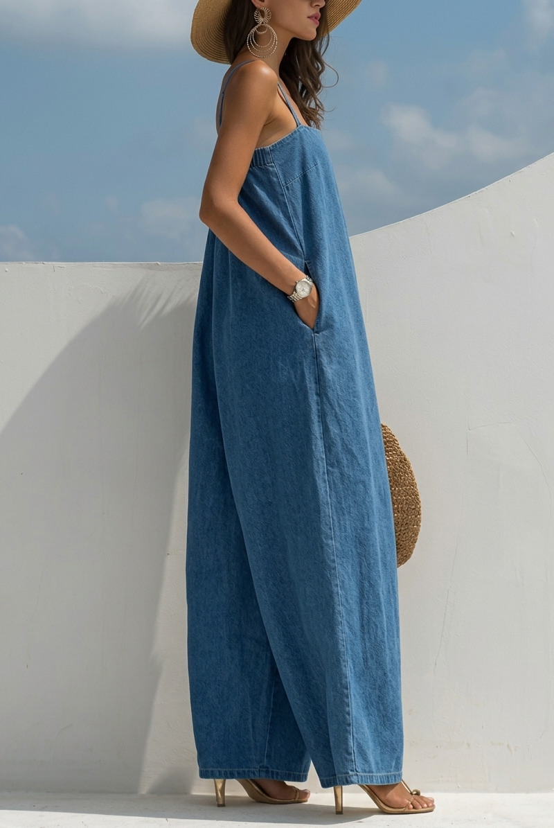 Madison | Wide-Leg Denim Jumpsuit